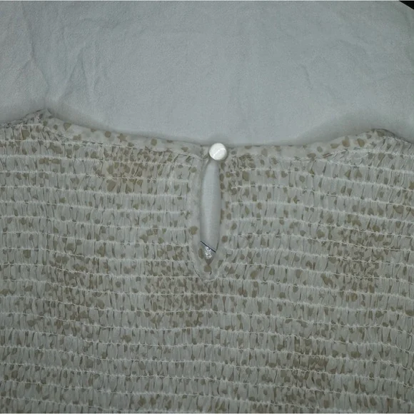 NWT Sheer White & Cream Blouse • Bohemian Style • Business Casual • Teen X-Large - Picture 7 of 7